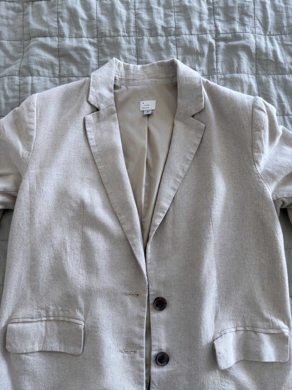 A New Day Linen Blend Tan Blazer Size M